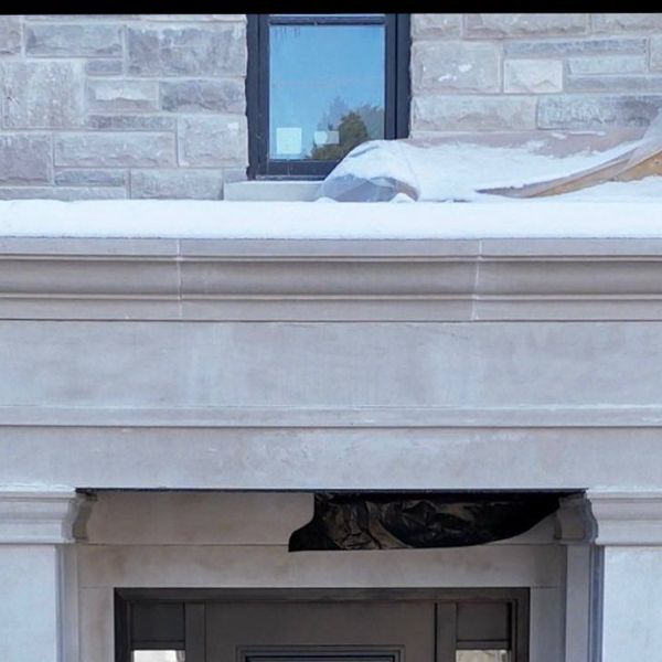 Limestone entry surround on the Limestone Chalet