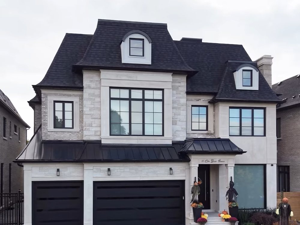 Project Elm Grove with polished limestone panels